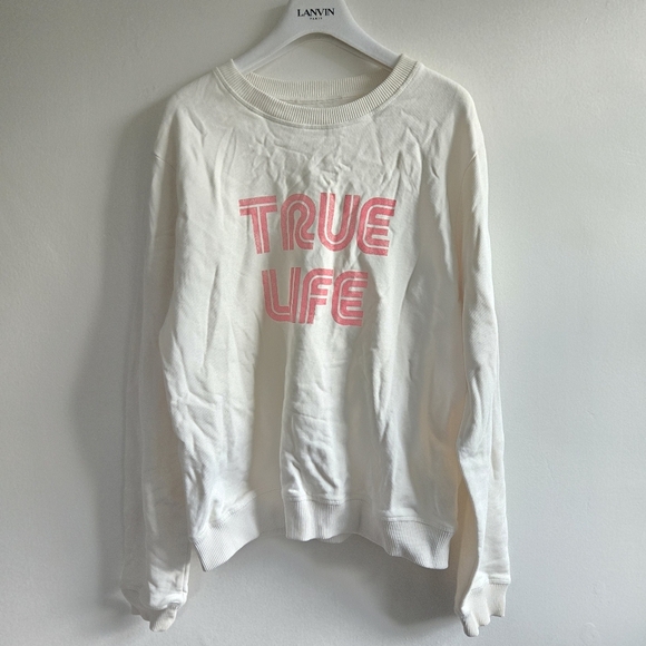 New BA&SH Tarah True Life Graphic Cotton Off White Sweatshirt Large /8 US /3 EU - Picture 7 of 13